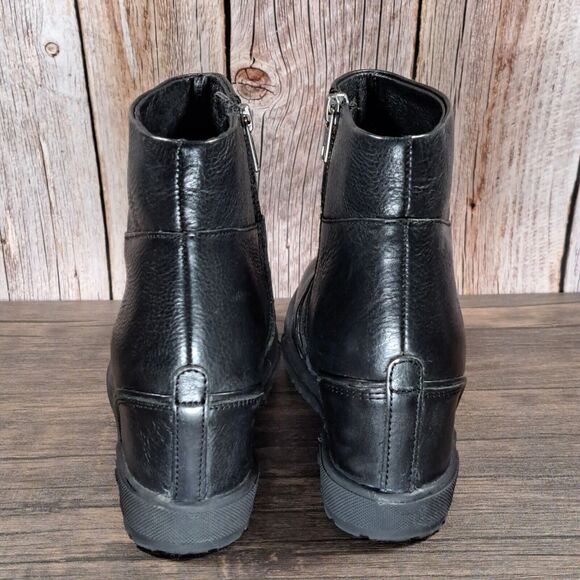 BiBi Lou Black Leather Hidden Wedge Ankle Boot Women's Size 9 EU 39 - Picture 4 of 8